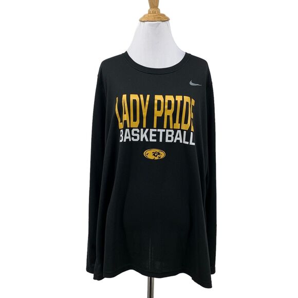 Nike Lady Pride Basketball T Shirt Womens XXL 2XL Black Long Sleeve Crew Dri Fit - Picture 1 of 11